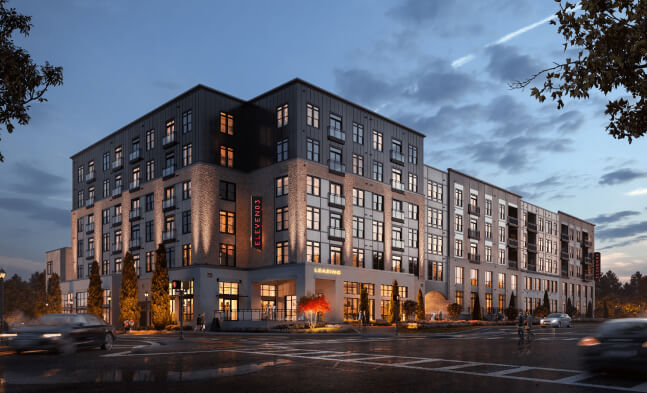 OGH’s published architectural rendering of Eleven03 West Campus in Austin